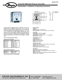 Thumbnail of document Manual - 607 Differential Pressure Transmitter